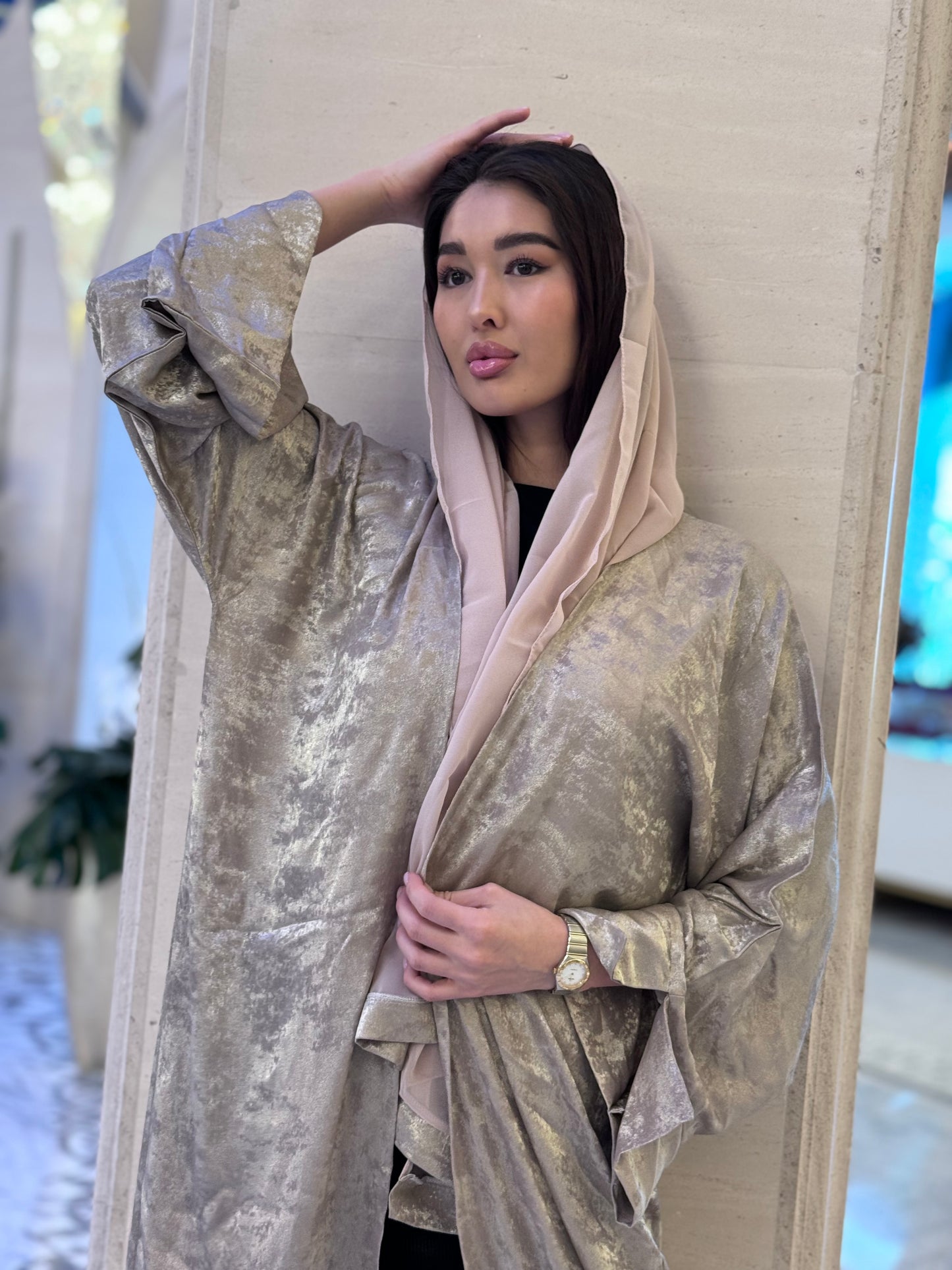 Qatar Abaya - Dusty Pink