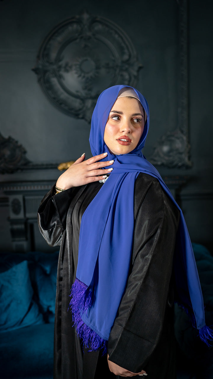 Purple Feathered Hijab