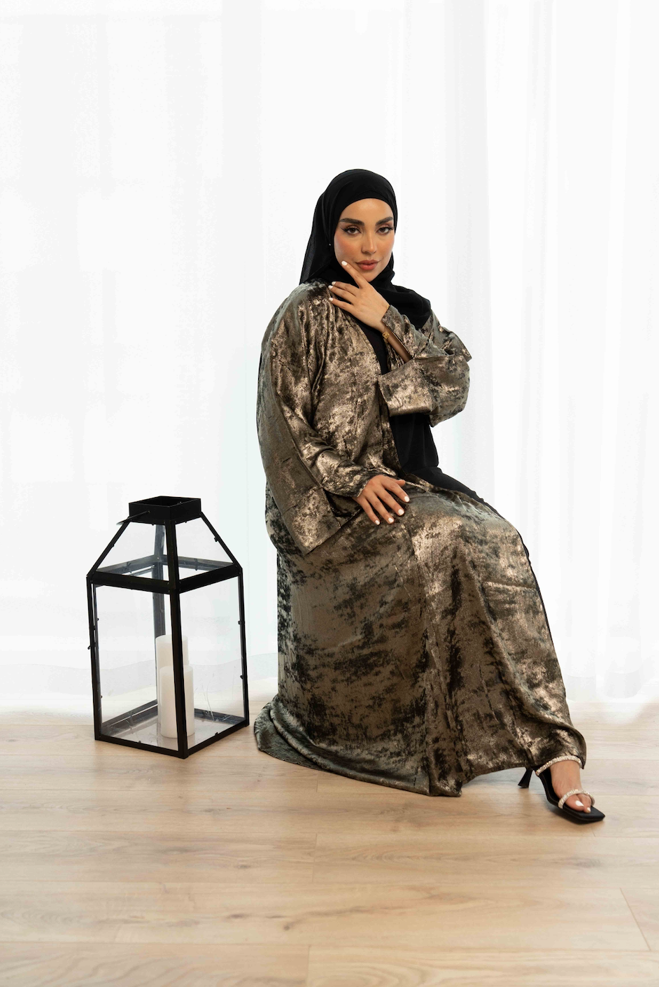 Iylah Silver dusty Abaya