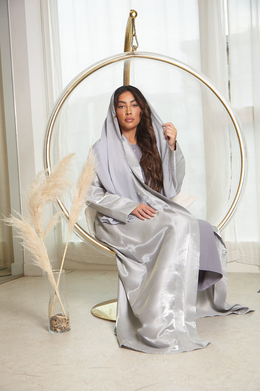 Amal Light Grey Abaya