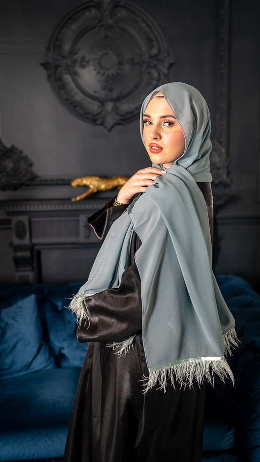 Sage Green Feathered Hijab