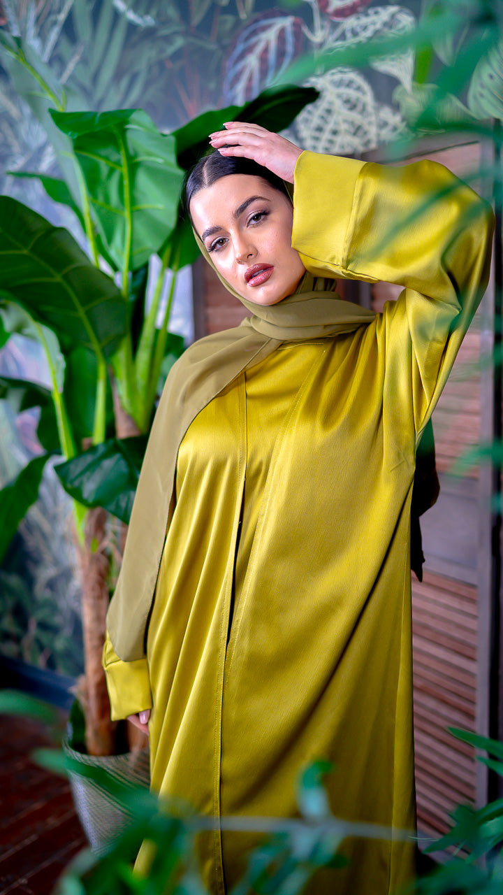 Sahara Olive mustard Abaya