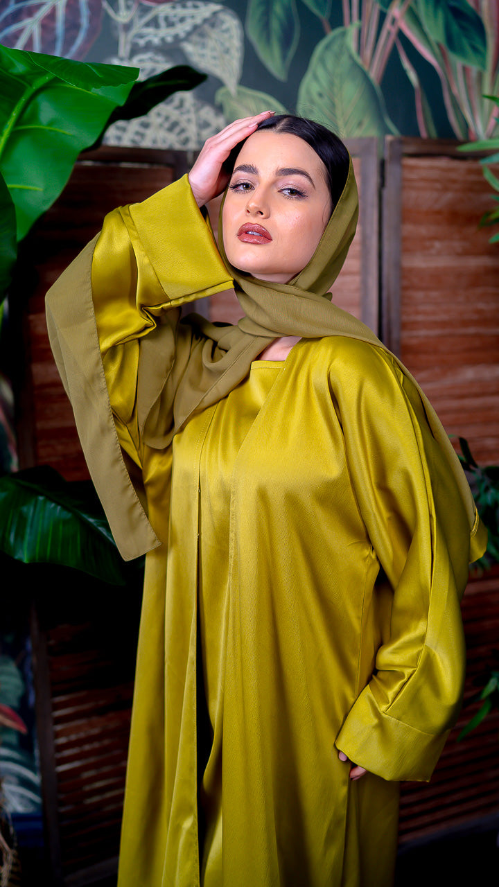 Sahara Olive mustard Abaya