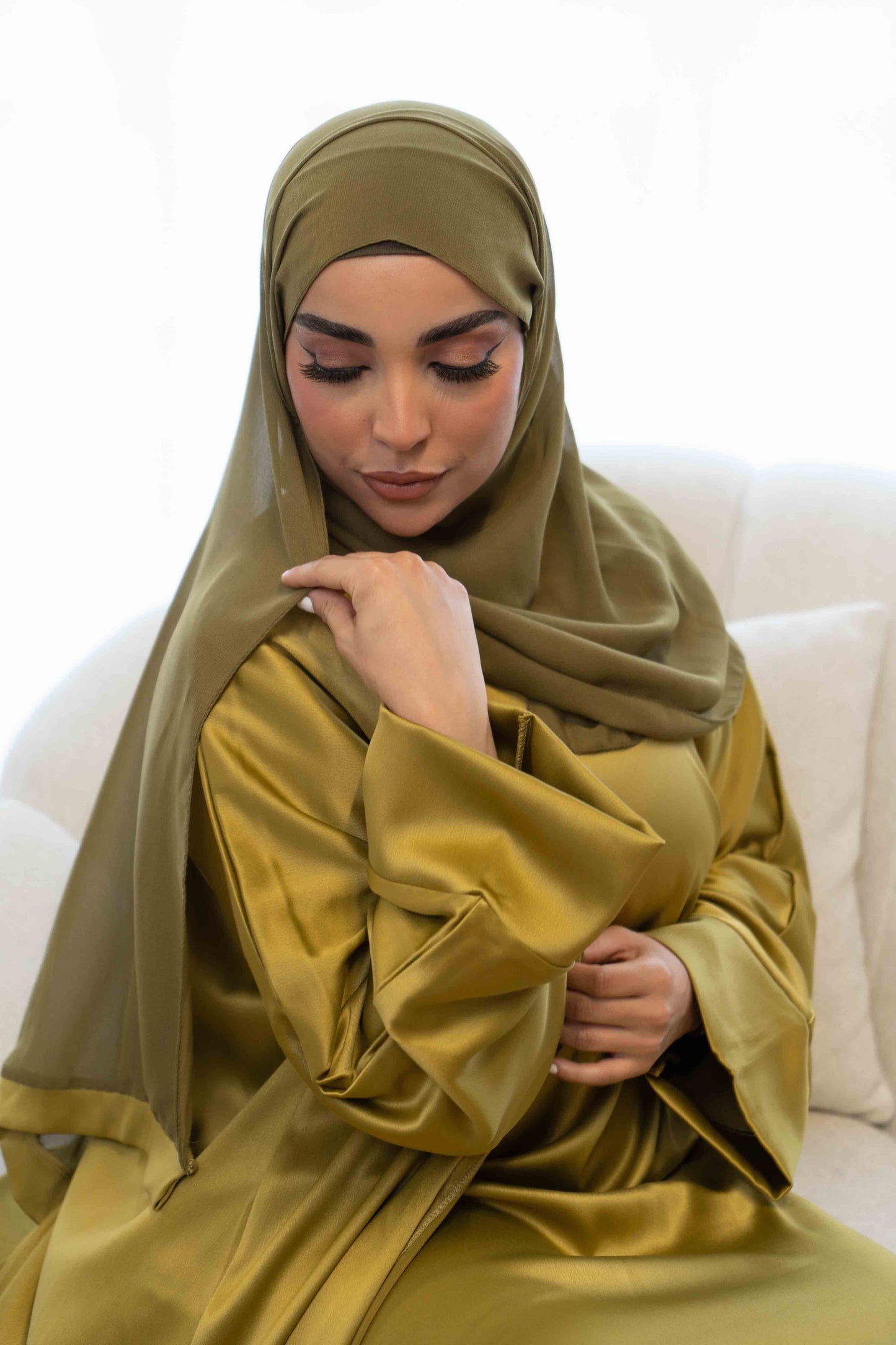 Sahara Olive mustard Abaya