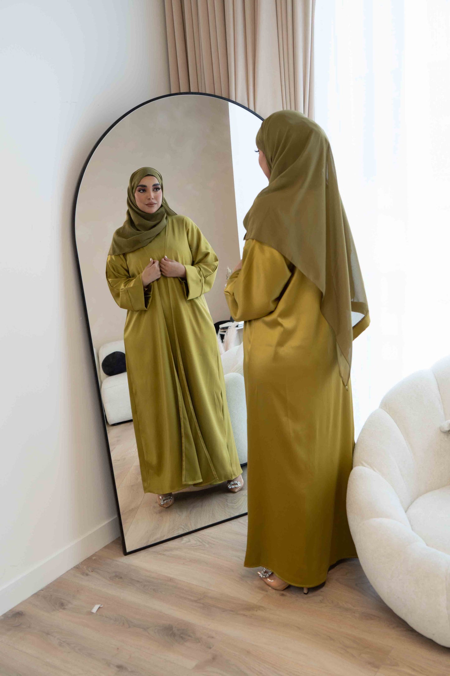 Sahara Olive mustard Abaya