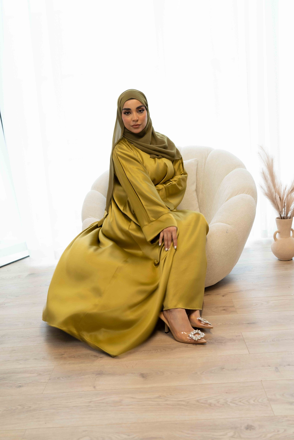 Sahara Olive mustard Abaya