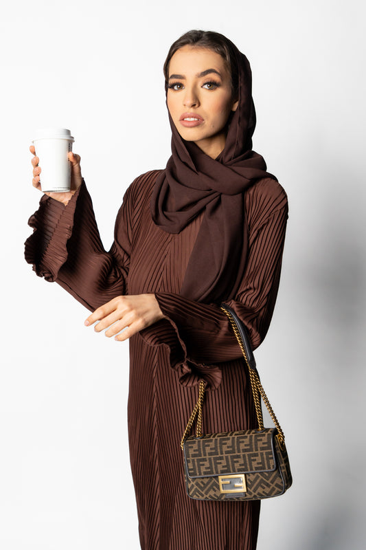 Zahra – Brown Pleated